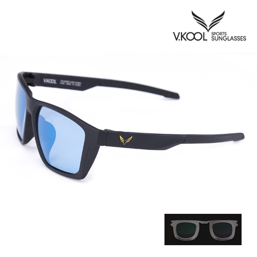 [V-KOOL] VK-2007 편광안경 블루 편광 변색렌즈 (도수클립 포함)