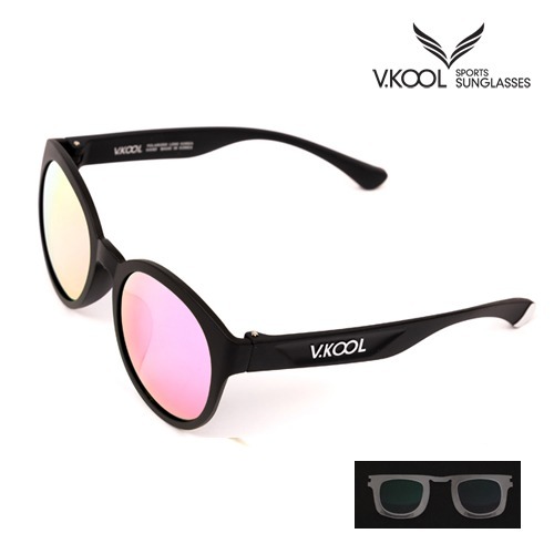 [V-KOOL] VK-2006 편광안경 올블랙 핑크(도수클립포함)