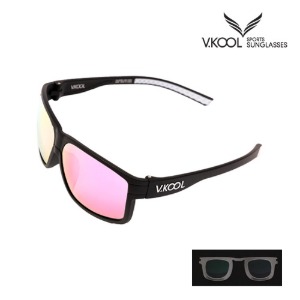 [V-KOOL] VK-2005 편광안경 올블랙 핑크 (도수클립 포함)